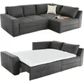 Produktbild: Ecksofa-Dauerschläfer Federkern Topper Bettkasten Schlafcouch in Grau Anthrazit / 15107