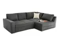 Produktbild: luma-home Ecksofa 15107, Dauerschläfer B260/T181/H88 cm mit 2 Bettkästen, Ottomane links oder rechts montierbar, Federkern, Boxspring, Kaltschaum-Topper, Mikrofaser in Grau Anthrazit