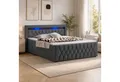 Produktbild: Juskys Polsterbett Leona, 180x200 cm, Boxspringbett-Optik, Samt-Bezug, LED-Licht, H4 Matratze
