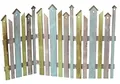 Produktbild: dekorativer farbiger Dekozaun Holz-Zaun Jäger-Zaun 3 Elemente zum klappen - ca. 120 cm lang x 75 cm hoch