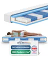 Produktbild: AM Qualitätsmatratzen | 1000 Federn 7-Zonen Taschenfederkernmatratze - 140x220 cm - H5 | Tonnentaschenfederkernmatratze | 140/220 | Federkernmatratze | Härtegrad H5 | 7 Zonen | 24 cm Höhe