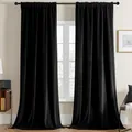 Produktbild: Thermovorhang Kälteschutz Samtvorhang, 2er Set H 160 x B 132 Schwarz Elegant ...