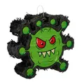 Produktbild: Relaxdays Pinata, lustiges Virus Design, zum Aufhängen, Kinder, Mädchen & Jungs, Geburtstag, befüllbar, schwarz/grün