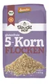 Produktbild: Bauckhof Bio 5-Korn Flocken, (2x 475g) Doppelpack Flocken Vegan Backen Müsli