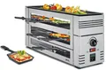 Produktbild: Spring Pizza Raclette6 mit Aluguss-Grillplatte in silber/Edelstahl  SUPER SALE