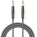 Produktbild: Stereo Audiokabel 635 Mm Stecker 635 Mm Stecker Vernickelt 300 M Rund Dunkelgrau Papphulse