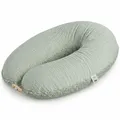 Produktbild: sei Design Stillkissen XXL 190x35 cm Seitenschläferkissen Schwangerschaftskissen Bio-Musselin & Teddyplüsch, Faserbällchen geräuschlos, Füllmenge regulierbar ergonomisch Oeko-TEX 60°C waschbar