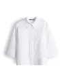 Produktbild: someday Damen Kurzarmbluse | Boxy Hemdbluse aus Baumwollpopeline White, 40