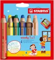 Produktbild: STABILO - Buntstift, Wasserfarbe & Wachsmalkreide - woody 3 in 1-6er Pack mit Spitzer