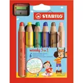 Produktbild: Farbstift Stabilo-Woody 3in1 6er Pappetui mit Spitzer 88062