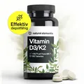 Produktbild: Vitamin D3 K2 5000 I.E. Depot 180 Tabletten hochdosiert - NATURAL ELEMENTS