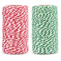 Produktbild: Rot und Grün Baumwollschnur 200M Zweifarbige Weihnachten Deko Kordel Zweifarb...