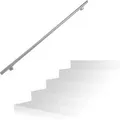 Produktbild: Handlauf, 201er Edelstahl, Matt, Rundes Treppengeländer, Innen & Außen, 200 Cm, Ø 38 Mm, Mit Halterung, Silber - Relaxdays