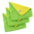 Produktbild: Kochblume 1-3-5-10er Set | Microfasertuch Putztuch 30 x 30cm, Aufnahmefähigeit bis ca. 300 ml | In der bunten Box (grün-gelb, 3er Set)