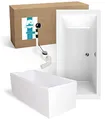 Produktbild: Calmwaters® Acryl Premium Badewanne Komplettset 190x90 cm - Made in EU - mit Wannenträger & Ablaufgarnitur - Duo-Badewanne 2 Personen