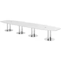 Produktbild: bümö Konferenztisch XXL KT52 in Weiß Chromsäulen