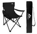 Produktbild: LINUMA Campingstuhl faltbar mit extra großem Getränkehalter, stabil bis 120 kg, schwarz (1 St), Festival- & Campingstuhl mit extra großem Getränkehalter schwarz