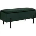 Produktbild: Mid.you Garderobenbank Watford, Dunkelgrün, Metall, Uni, 2-Sitzer, Füllung: Polyetherschaumkern, 95x43x36.5 cm, Truhe im Sitz, Garderobe, Garderobenbänke