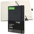 Produktbild: SIGEL C2620 Terminplaner Tageskalender 2026, ca. A5, schwarz, Softcover, 400 Seiten, Gummiband, Stiftschlaufe, Archivtasche, aus nachhaltigem Papier, Kalenderbuch Conceptum