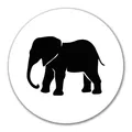 Produktbild: Huuraa Aufkleber Elefant Silhouette 10cm rund Sticker Geschenkidee