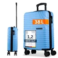 Produktbild: Cocoono Premium Handgepäck Koffer 55x40x20cm - passend für Ryanair, Lufthansa, Eurowings und co. I 38L Handgepäck Koffer mit sanften Rollen und praktischem TSA Schloss, Reisekoffer (blau, M)