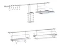 Produktbild: Harms Import Küchenorganizer-Set, (Set, 16-tlg., 2 Regale, Rollenhalter, Besteckhalte, Haken, 2 Stangen), Küchenleisten Set verchromt 16-tlg.