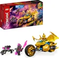 Produktbild: LEGO 71768 NINJAGO Jays Golddrachen-Motorrad, Set mit Jay-Minifigur und Drachen- und Schlangen-Figuren, Spielzeug für Kinder ab 7 Jahre
