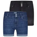 Produktbild: ONLY Jeansshorts Damen Shorts ONLCarmen 2er Pack Skinny Fit Basic Hotpants mit Stretch blau XL