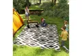 Produktbild: Outsunny Outdoorteppich robust, wetterfest, mit Boho-Style, Tragtasche, Rechteckig, Höhe: 0.3 mm, für Wohnzimmer Balkon Garten Terrasse Bad Flur, 182 x 274 cm Schwarz
