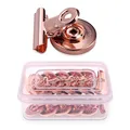 Produktbild: Navaris Kühlschrank Magnet Clips Set - 15x Magnetclip Kühlschrankmagnete sehr stark mit Klammer - Deko für Küche Magnettafel Whiteboard Roségold