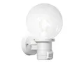 Produktbild: KONSTSMIDE LED Außen-Wandleuchte, Bewegungsmelder, LED wechselbar, Warmweiß, Fassadenbeleuchtung mit Glaskugel Lampenschirm Höhe 31cm