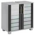 Produktbild: Mid.you Waschbeckenunterschrank Niko, Anthrazit, Silber, Metall, 1 Fächer, 59.8x62.4x32.6 cm, Made in Germany, stehend, Badezimmer, Badezimmerschränke, Waschbeckenunterschränke