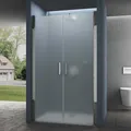 Produktbild: doporro Duschtür Nischentür dusche Duschabtrennung Duschkabine 115cm Nischendrehtür 195cm ESG-Sicherheitsglas Duschtür satiniert Drehtür mit Hebe- und Senkmechanismus Teramo24VS