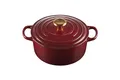 Produktbild: Le Creuset Signature Gusseisen-Bräter mit Deckel, Ø 24 cm, Rund, Für alle Herdarten und Induktion geeignet, Volumen: 4,2 l, 4,305 kg, Garnet, 21177249494441