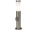 Produktbild: Außensockelleuchte mit Steckdose 1-flammig H 46 cm Chorus edelstahl/satiniert