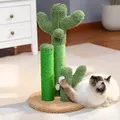 Produktbild: Purpurra Kratzsäule Kaktus-Katzenkratzbaum M mit natürlichen Sisalseilen, Spielball, braun, 58 cm - Grün