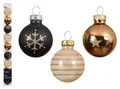 Produktbild: Weihnachtskugeln Glas mit Motiven 3cm 9er Set - kleine Christbaumkugeln Weihnachtsbaumkugeln für Weihnachten - Christbaumschmuck & Weihnachtsbaumschmuck Schwarz Perle Mix