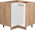 Produktbild: Vicco Eckunterschrank Fame-Line, 80.5 cm ohne Arbeitsplatte, Weiß Hochglanz/Goldkraft Eiche