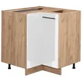 Produktbild: Vicco Eckunterschrank, Weiß Hochglanz, Honigeiche, Holzwerkstoff, 2 Fächer, Formgebogen, 80.5x82x51.6 cm, Küchen, Küchenmöbel, Küchenschränke, Küchenunterschränke