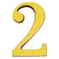 Produktbild: Wolfpack 5320002 Zahl 2 aus Messing, matt, 10 cm, mit Schrauben, 1 Teil