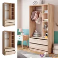 Produktbild: Kinderkleiderschrank Elmo Eiche 100 x 200 cm mit 2 Schubladen Vicco