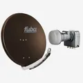 Produktbild: Fuba 85cm Satellitenschüssel braun Set Quad LNB 4 Teilnehmer (HDTV,4K/8K)