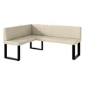 Produktbild: MEBLINI Eckbank für Esszimmer - Küchenbank - Essecke - Sitzecke Küche - Peter - U-Beine 128x168x87cm Links - Creme Kunstleder