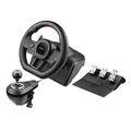 Produktbild: Tracer SimRacer Manual Gearbox 6 in 1 Lenkrad, Gaming Rennlenkrad mit Pedalen und Schalthebel Kompatibel mit PC/PS4/PS3/XONE/X360/SWITCH, 270 Grad Lenkwinkel, 8 analoge Aktionsknöpfe