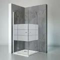 Produktbild: Duschkabine Youngline Eckeinstieg - 5 Mm Sicherheitsglas, Profil: Alu Natur, Dekor: Depoli Light, 90 X 90 X 190 Cm - Schulte