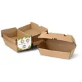 Produktbild: BIOZOYG 50 Stück Take-away-Box braun 21,4 x 11,4 x 8,5 cm Lebensmittelverpackung Snackbox umweltfreundlich nachhaltig stabil biologisch abbaubar