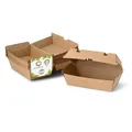 Produktbild: BIOZOYG Take Away Kraftkarton Box 50 Stück I robuste Fast Food Boxen mit hohem Klappdeckel I Snack Box aus Kraftkarton I stabile To Go Verpackung Karton braun 21,4x11,4x8,5 cm I biologisch abbaubar