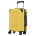 Produktbild: yonsly Koffer Suitcase M Gelb, Trolley Reisekoffer, Rollkoffer Handgepäck, Kabinenkoffer mit 4 Rollen 360°, Hartschalenreisekoffer, Zahlenschloss, Weicher Gummigriff
