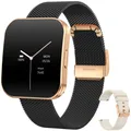 Produktbild: Levowatch TINY Damen Smartwatch, 8mm dünn & curved, Metallgehäuse, Telefon Funktion, AMOLED Always-On, Sprachsteuerung, 3 Armbänder, wasserdicht, Puls