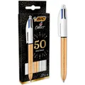 Produktbild: Bic Kugelschreiber 4 Colours Party Medium (M), 3 Stück (Silber, Gold, 3 x) (992580)